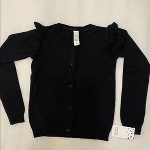 Harper Canyon Black Ruffled Cardigan